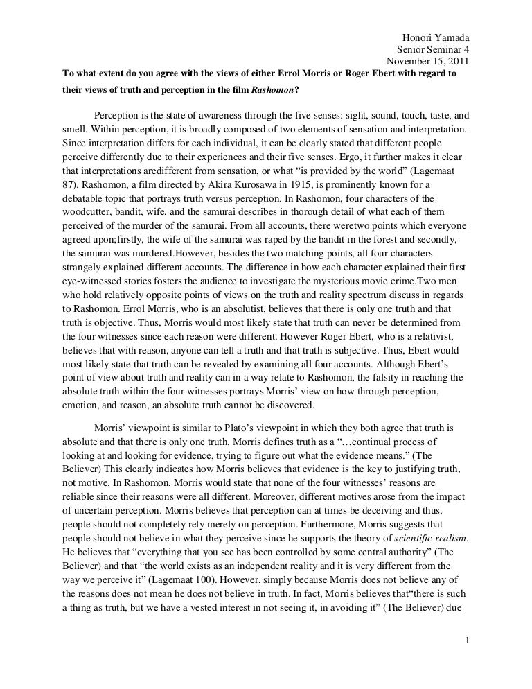 Essay on rashomon image