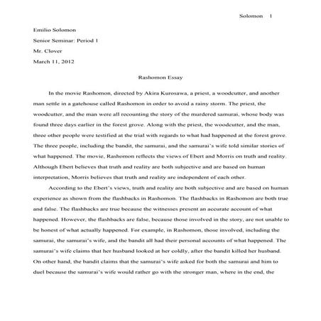 Rashomon essay