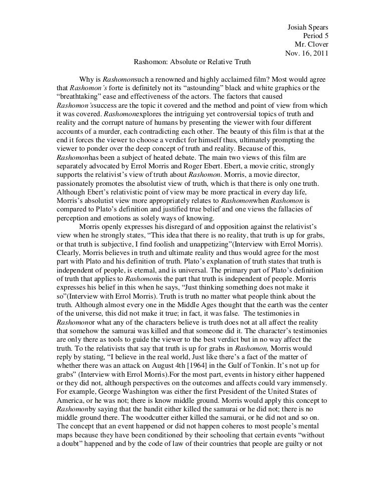 Rashomon essay