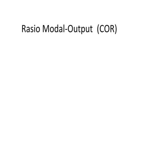Rasio modal output (cor), materi ekonomi makro | PDF