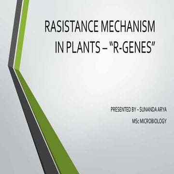 Resistance mechanism In Plants - R GENE 