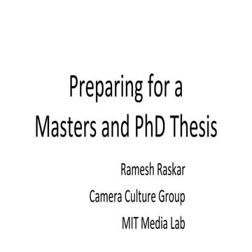 Raskar PhD and MS Thesis Guidance