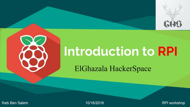 Introduction to  Raspberrypi