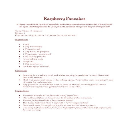 Raspberry recipes | PDF