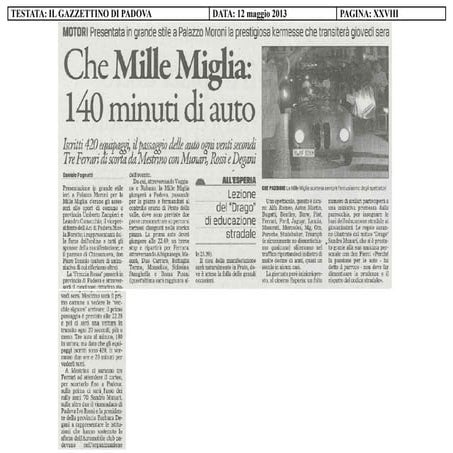 Rassegna stampa Mille Miglia ad Abano Montegrotto Terme al 06052014