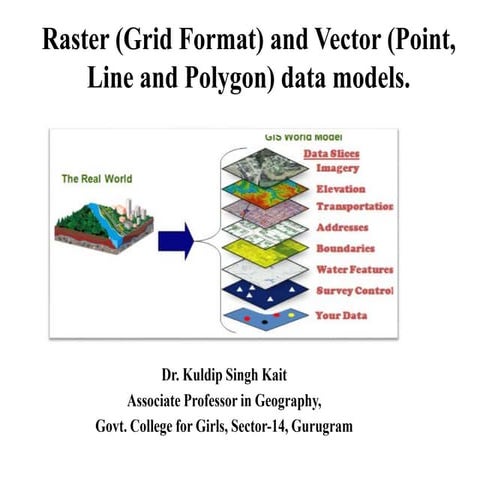 RASTER (GRID FORMAT) AND VECTOR (POINT, LINE AND POLYGON) DATA MODELS