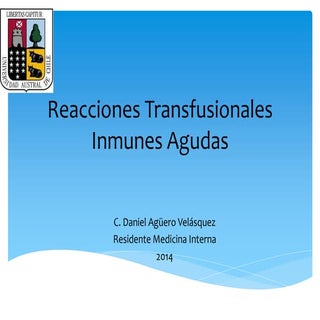 Reacciones Agudas Transfusionales