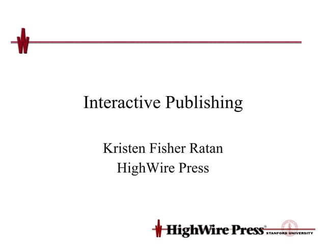 Interactive Marketing for Scholarly Publishers