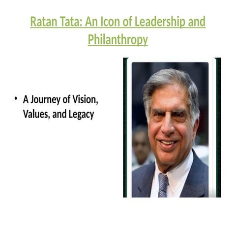 Mr Ratan tata's lifestyle describing life | PPTX
