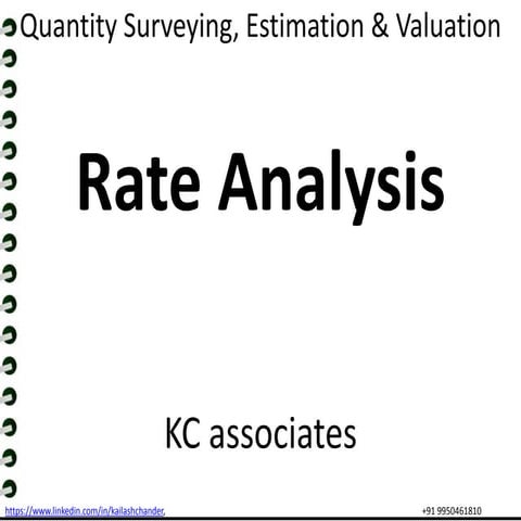 Rate analysis in civil engineering