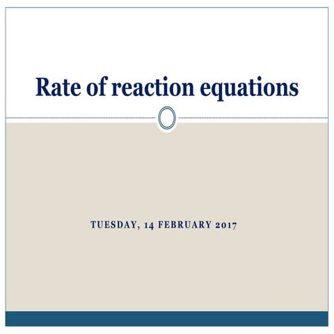 Rate equations