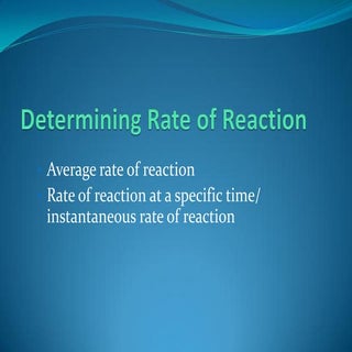 Rate Of Reaction