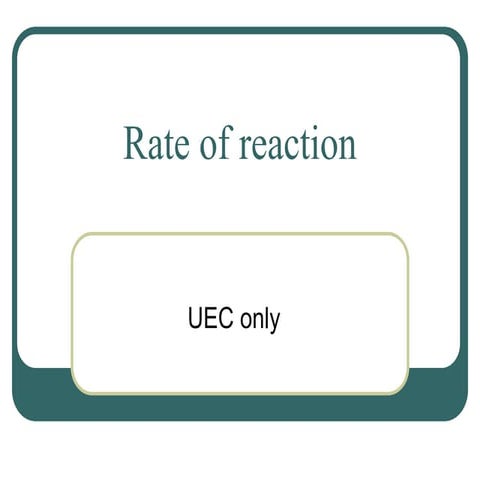 Rate of reactions in Chemistry. Rate Law. | PPT