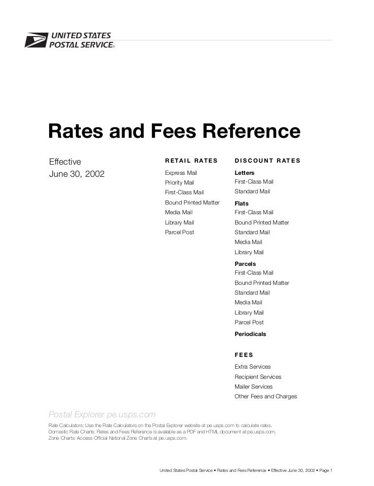 Media Mail Rate Chart