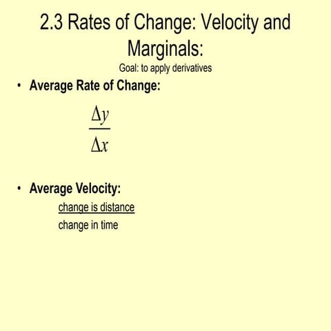 Rates of change
