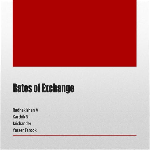 Rates of exchange