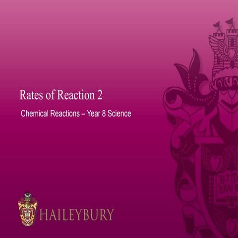 Rates of Reaction 2