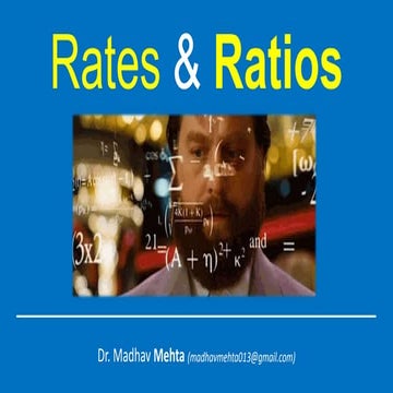 Rates & Ratios - Epidemiology 
