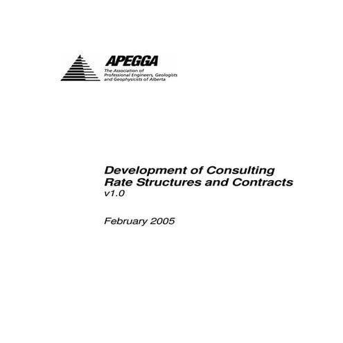 Development of Consulting Rate Structures and Contracts