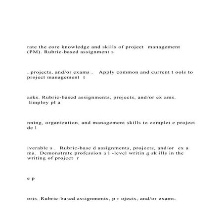 rate the core knowledge and skills of project  management (P.docx