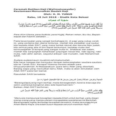 Ratiban haji 2018 | DOCX