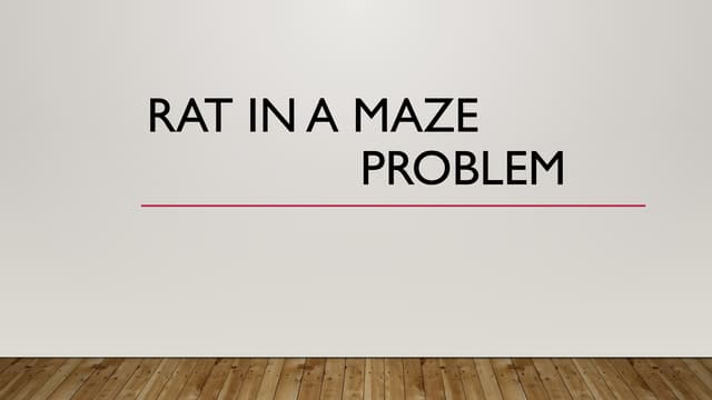 Rat_in_Maze(Dynamic programming-tabulation) | PPTX | Physics | Science