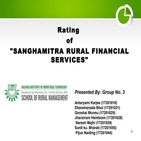 Rating of sanghamitra rural financial services | PPT