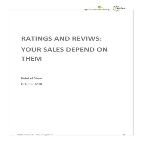 White Paper: Ratings and Reviews