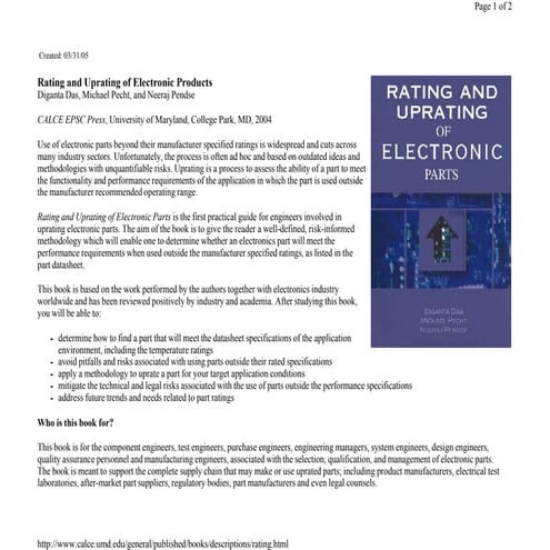 Rating & uprating handbook