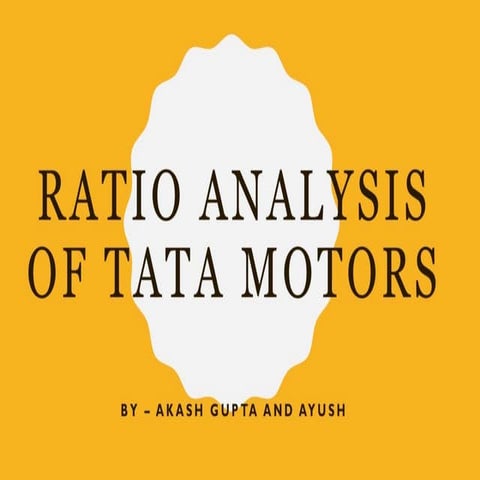 Ratio analysis of Tata motors