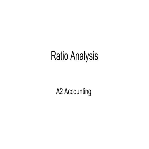 Ratio analysis