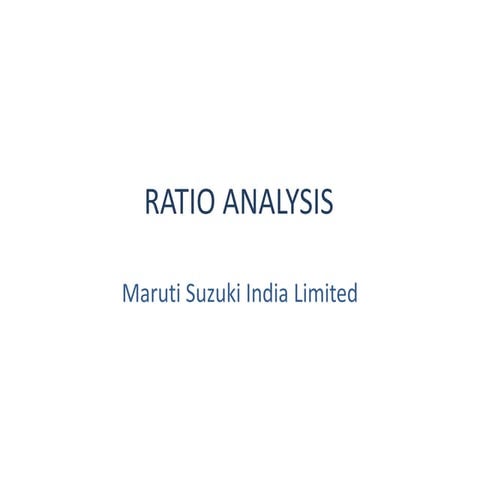 Ratio analysis
