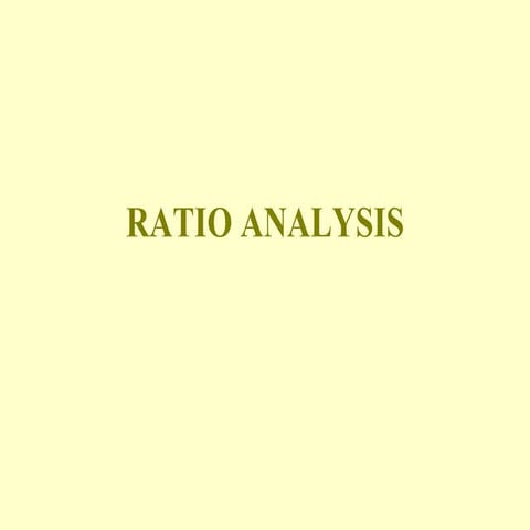 Ratio analysis