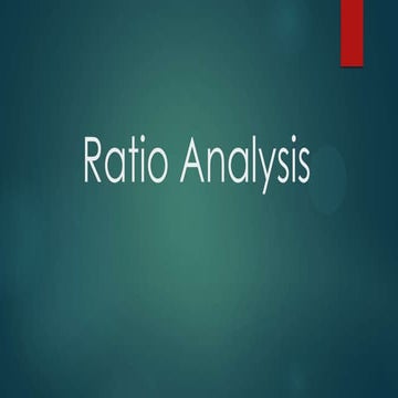 Ratio analysis