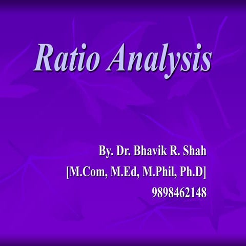 Ratio analysis