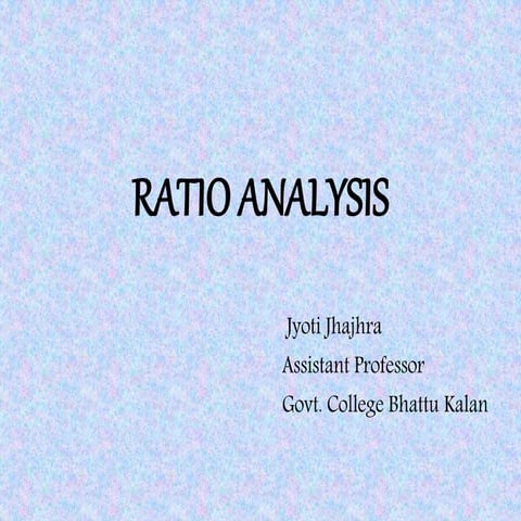 Ratio analysis