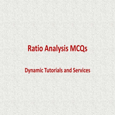 Ratio analysis mcqs