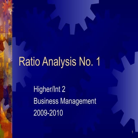 Ratio Analysis No. 1 CMD