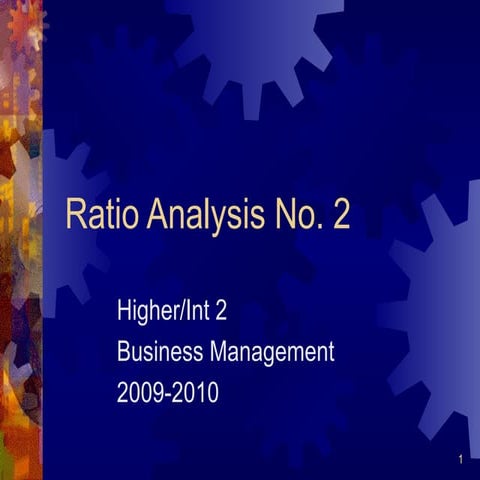 Ratio Analysis No. 2 CMD