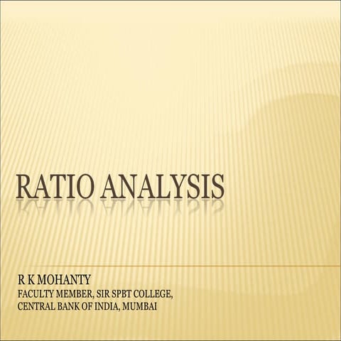 Ratio analysis