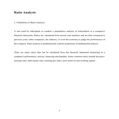 Ratio analysis project on ONGC of  year 2010-11 & 2011-12