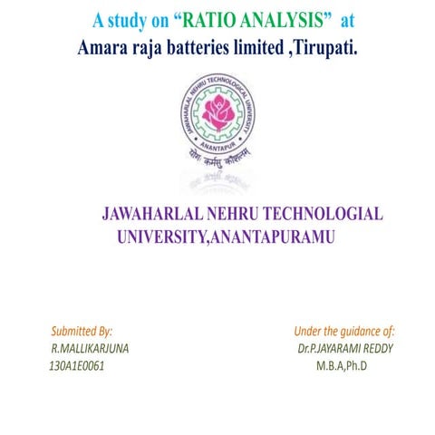 Ratio analysis project presentation