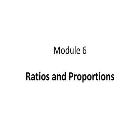 Ratio And Proportions