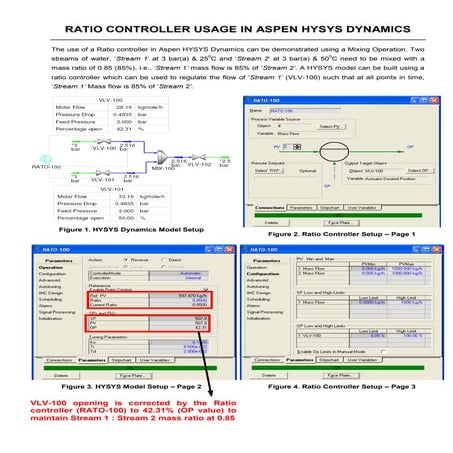 Ratio Controller Usage in Aspen HYSYS Dynamics