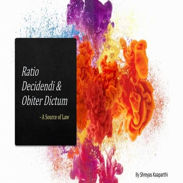 Ratio decidendi and obiter dictum 