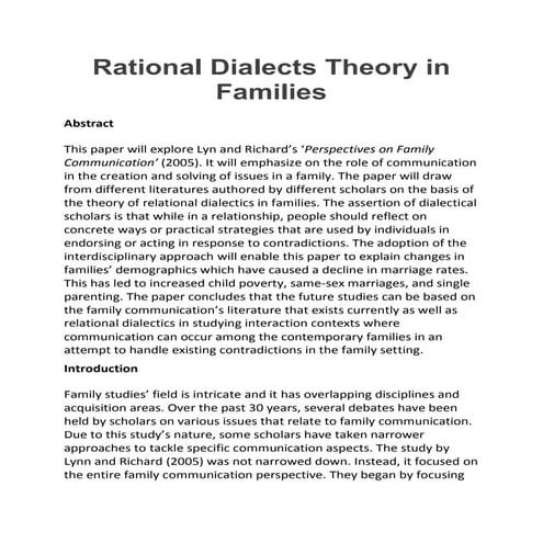 Conflict management in the family | PDF