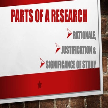 Rationale justification significance of study
