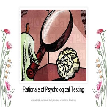 Rationale of psychological testing