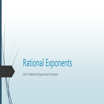 Rational Exponents