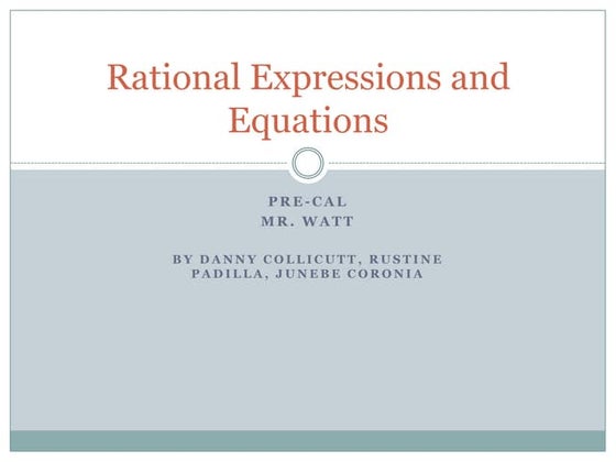 Rational Expressions